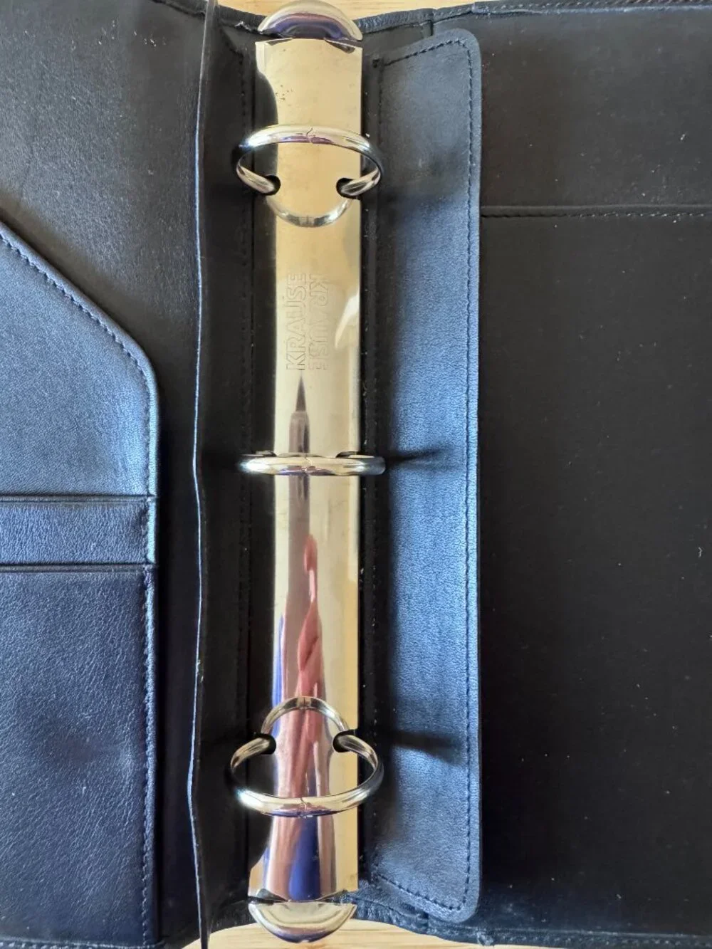 Coach Vintage Black Leather Desk Agenda 3 Ring Krause Binder